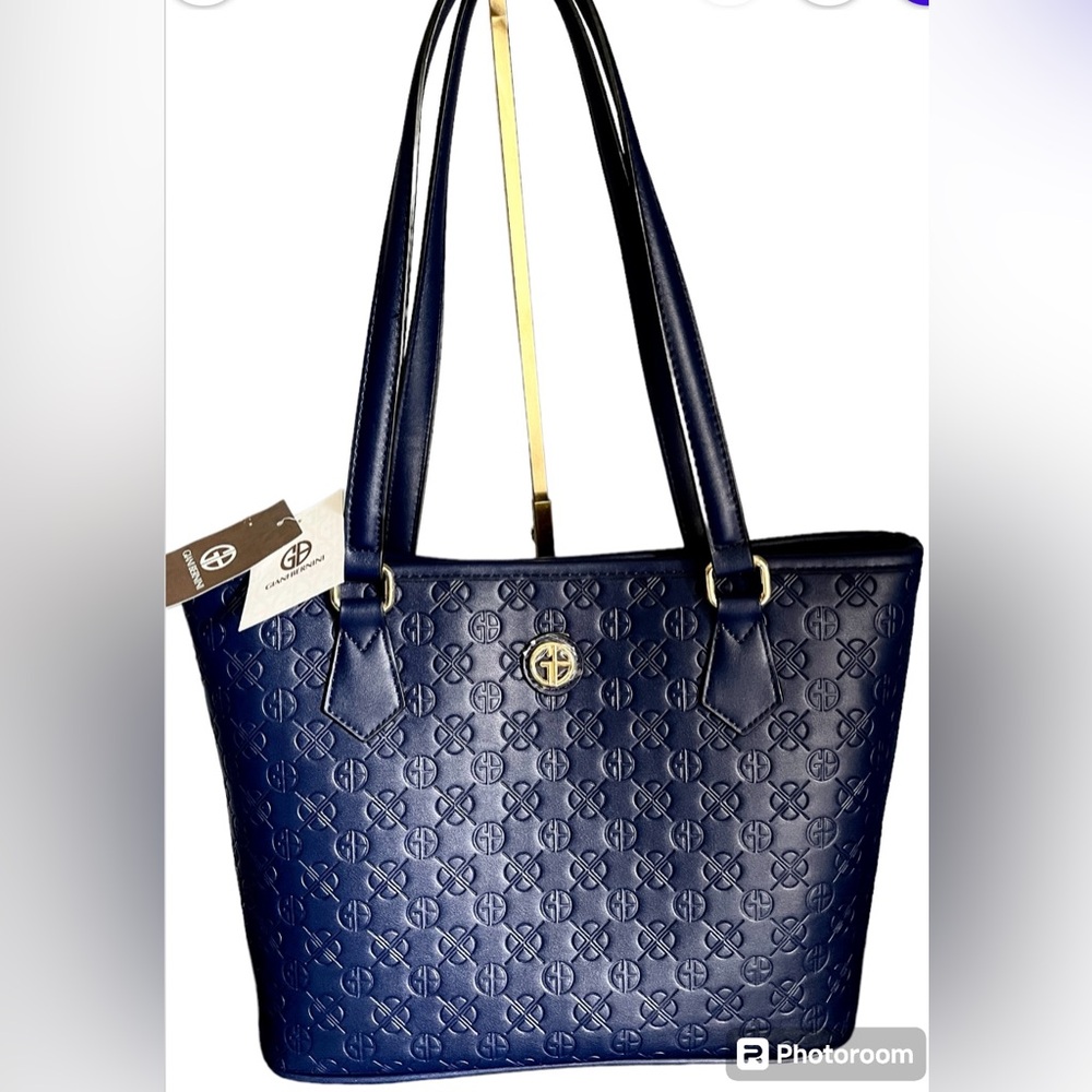 Gianni Bini NWT debossed Signature Tote Navy blue